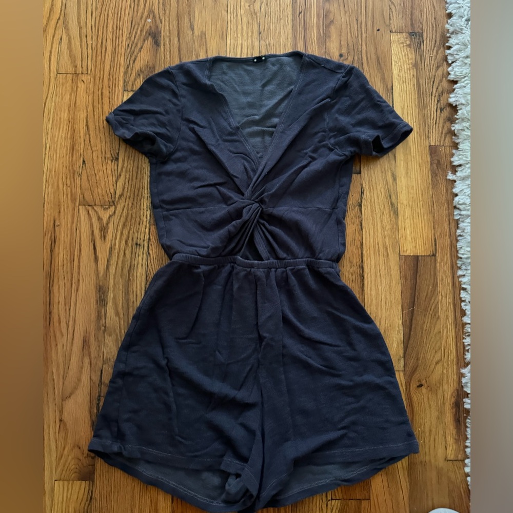 Monrow Romper with Knot and Cutout